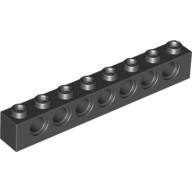 Lego kostka s otvory (kostička s dírami) 1x8, černá (370226)